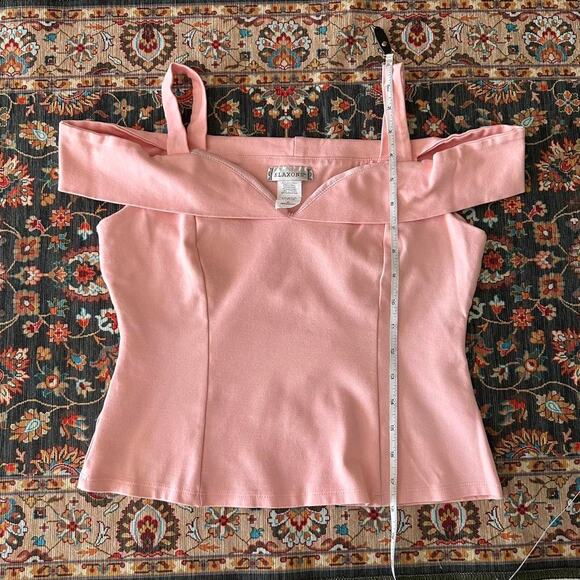Vintage y2k pink off the shoulder tank top size M - Picture 5 of 8